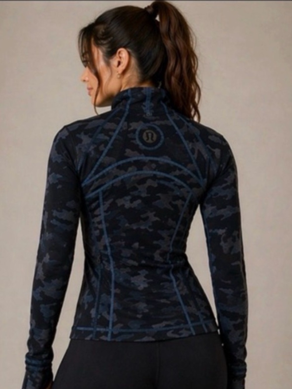 Lululemon Define Jacket Blue Camo Print Discontinued Luon Full Zip Size 8 - Picture 2 of 8